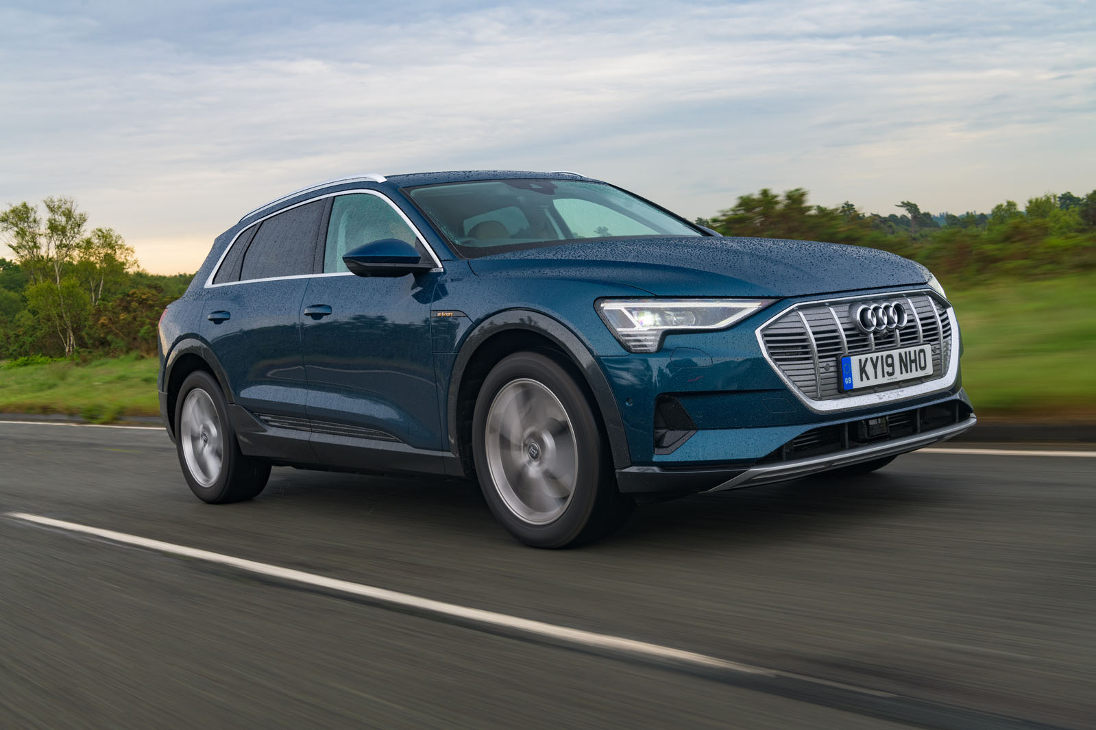 Audi E-tron 55 Quattro 2019 road test review - hero front