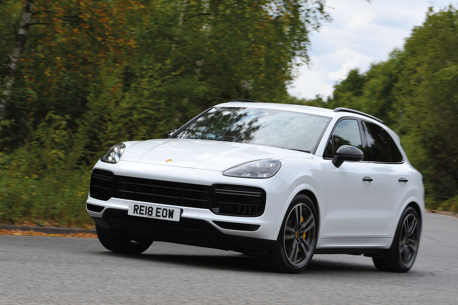 Porsche Cayenne Turbo 2018 road test review on the road front