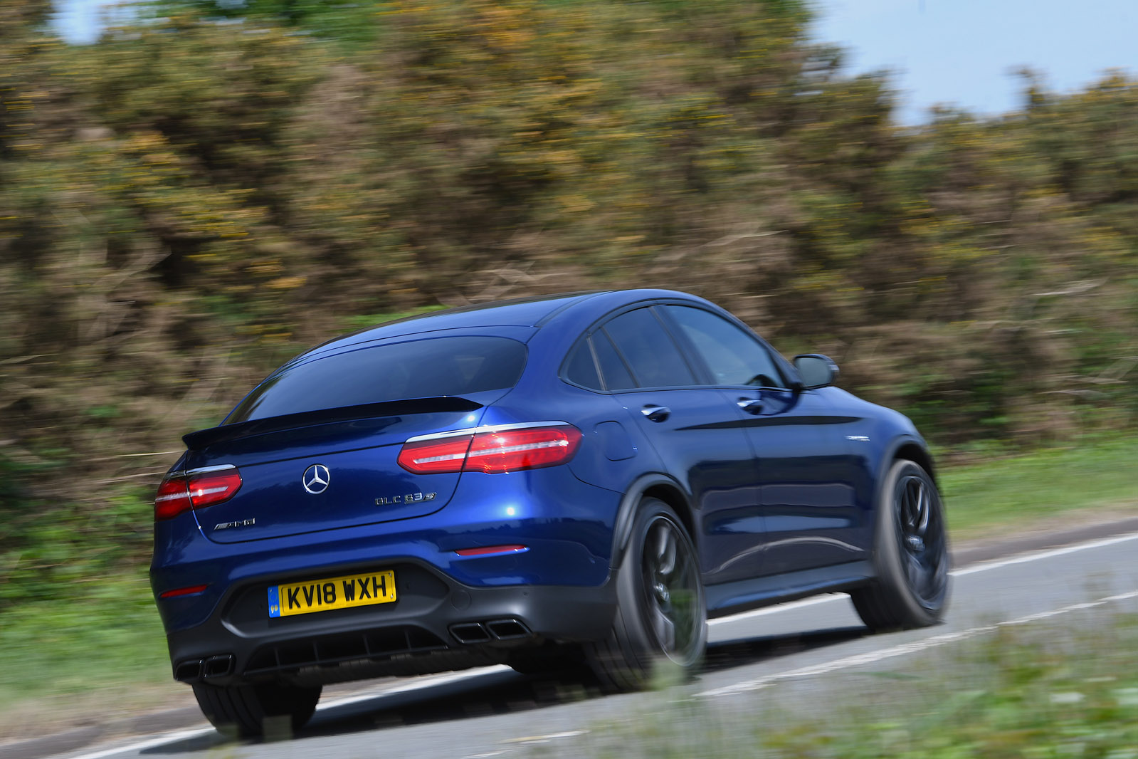Mercedes-AMG GLC 63 S road test review hero rear