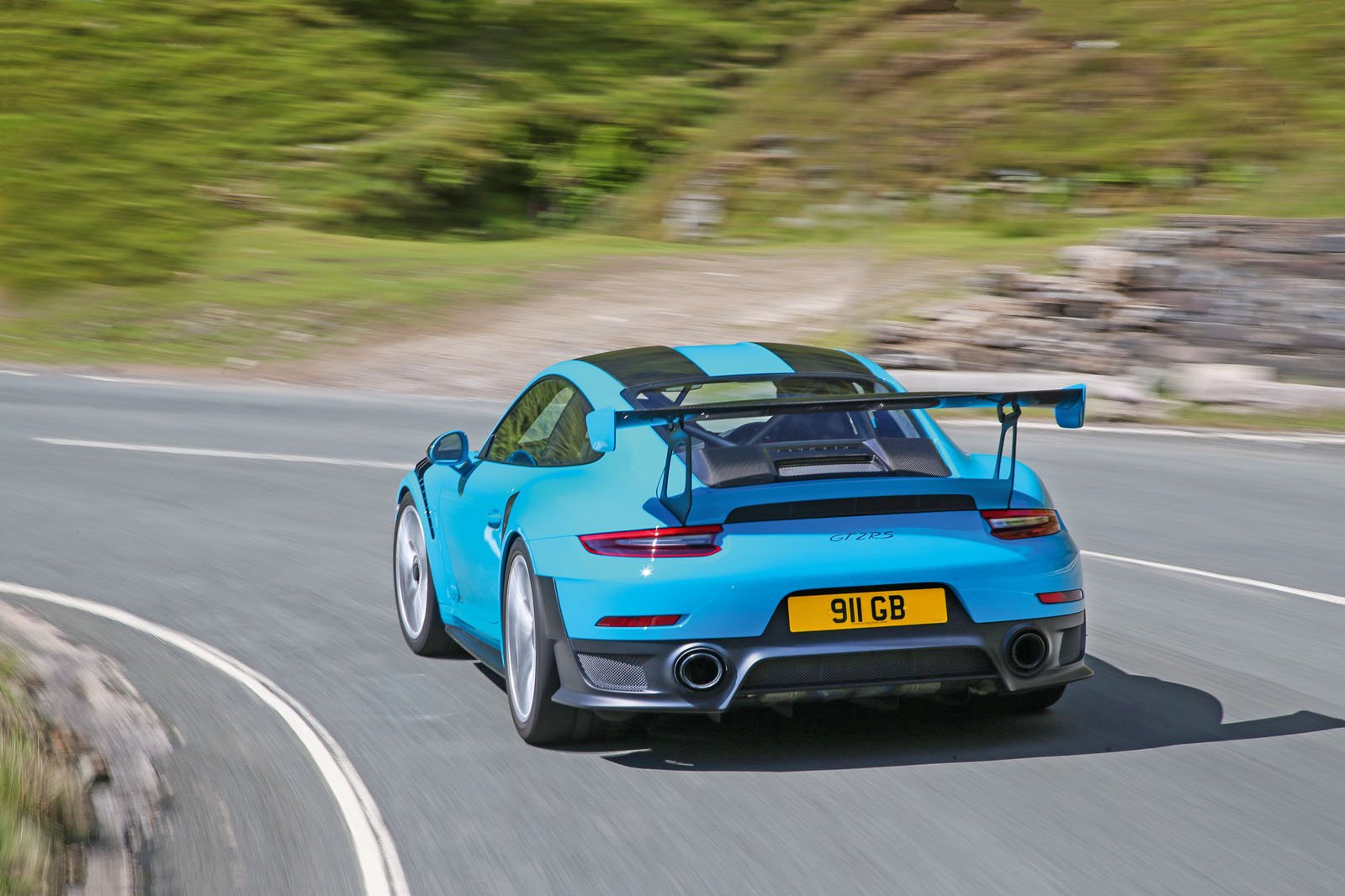 Porsche 911 GT2 RS 2018 road test review hero rear