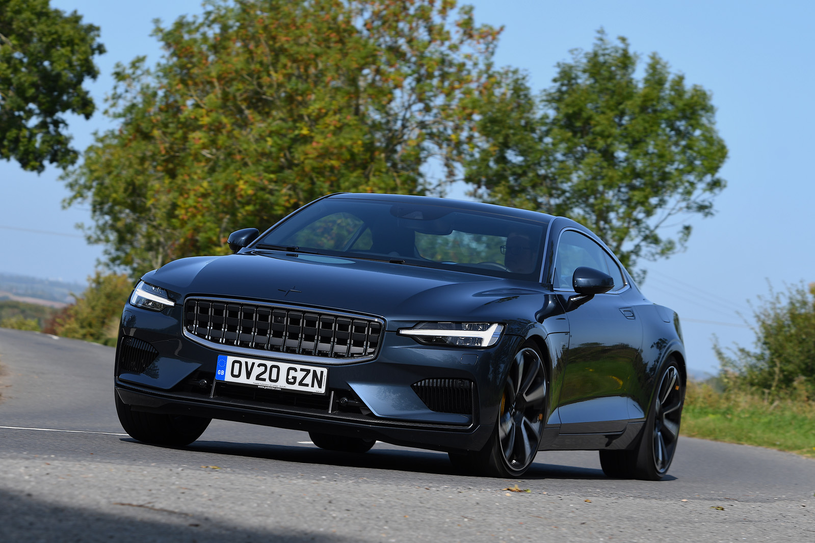 Polestar 1 2020 road test review - cornering front