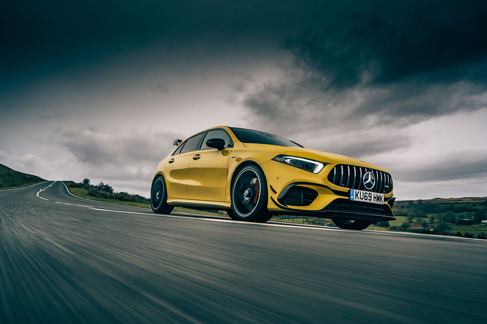 Mercedes-AMG A45 S 4Matic+ 2020 road test review - on the road dark
