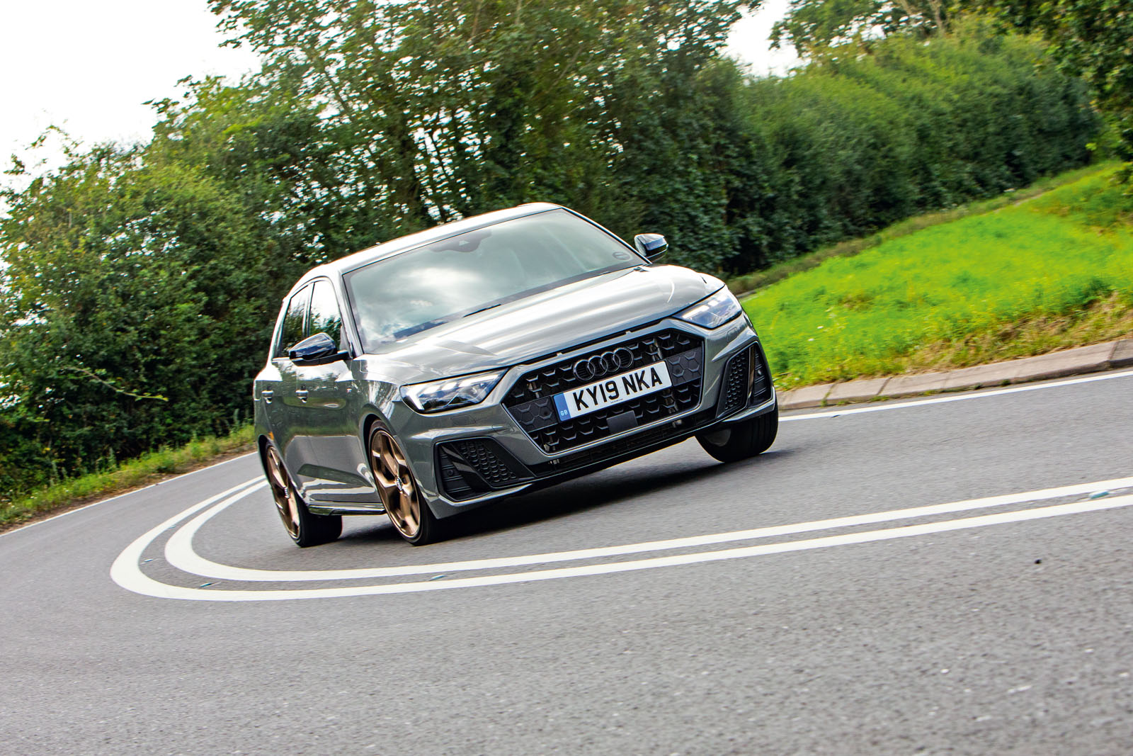 Audi A1 S Line 2019 road test review - cornering front