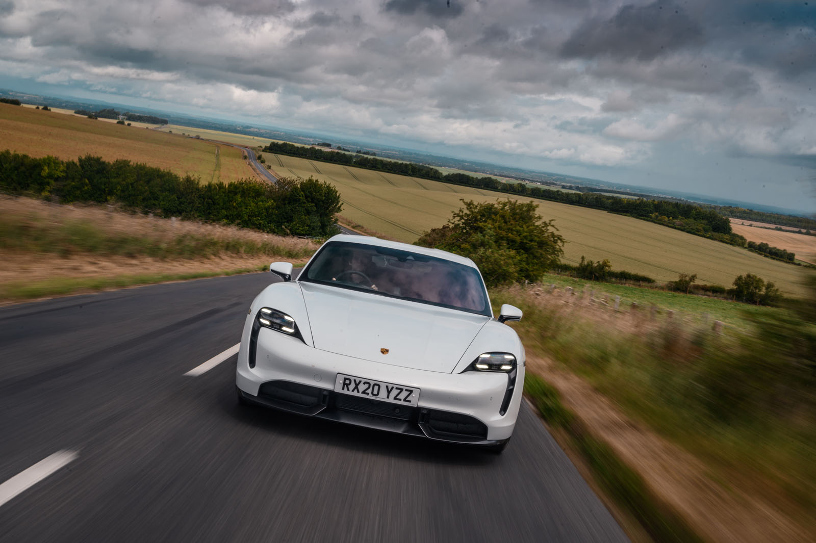 Porsche Taycan 2020 road test review - on the road nose