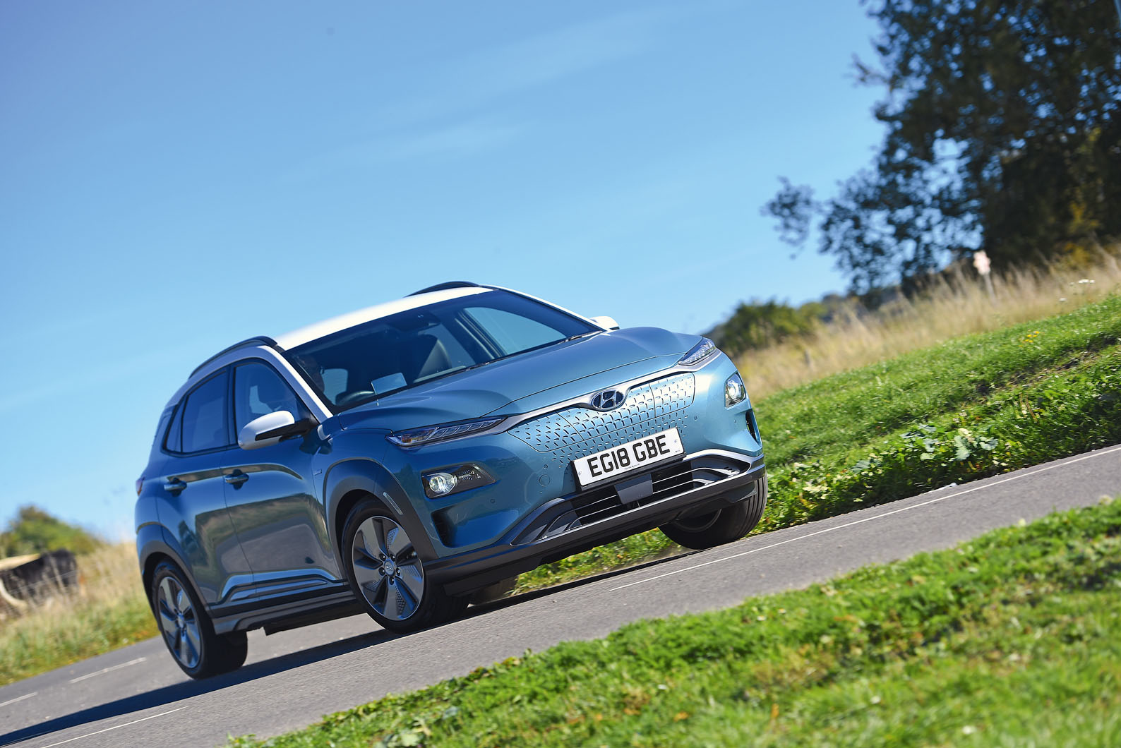 Hyundai Kona Electric 2018 road test review - cornering front