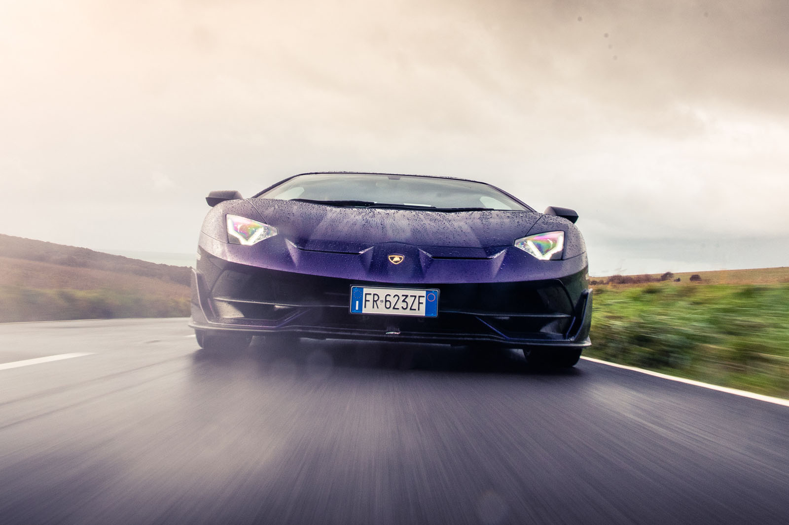 Lamborghini Aventador SVJ 2019 road test review - on the road nose