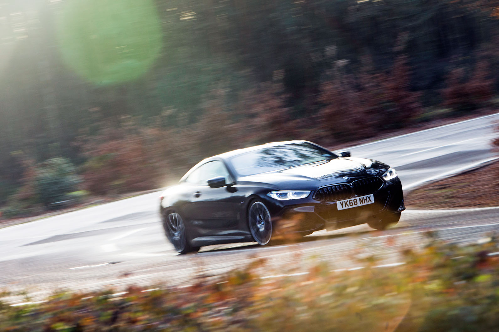 BMW 8 Series Coupé 2019 road test review - cornering front