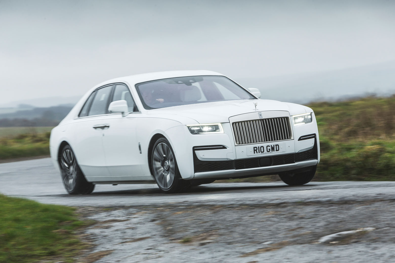36 Rolls Royce Ghost 2021 road test review on road front