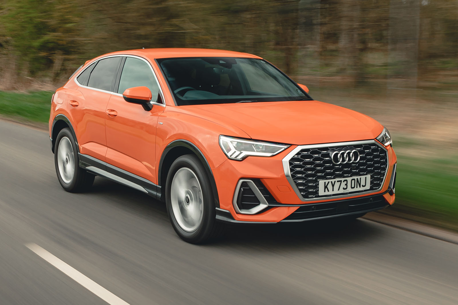 audi q3 45 tfsi sportback review 2024 01 tracking front