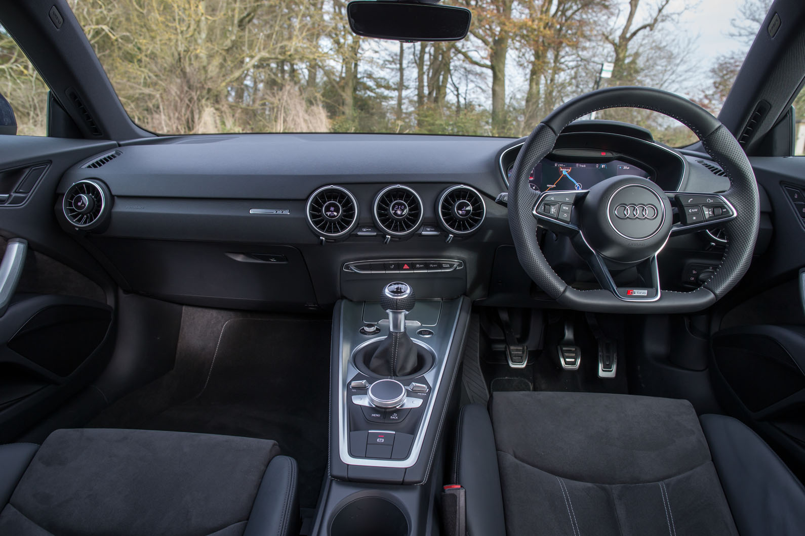 The view from the driver's seat in the Audi TT