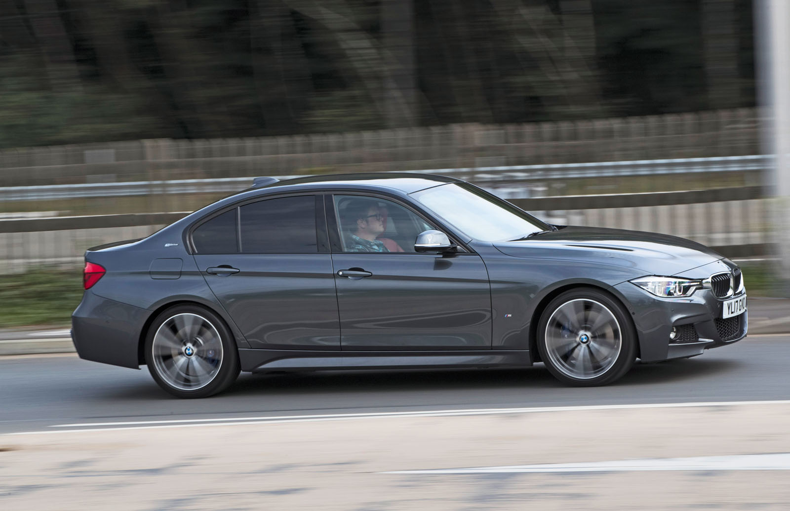 BMW 330e on the road