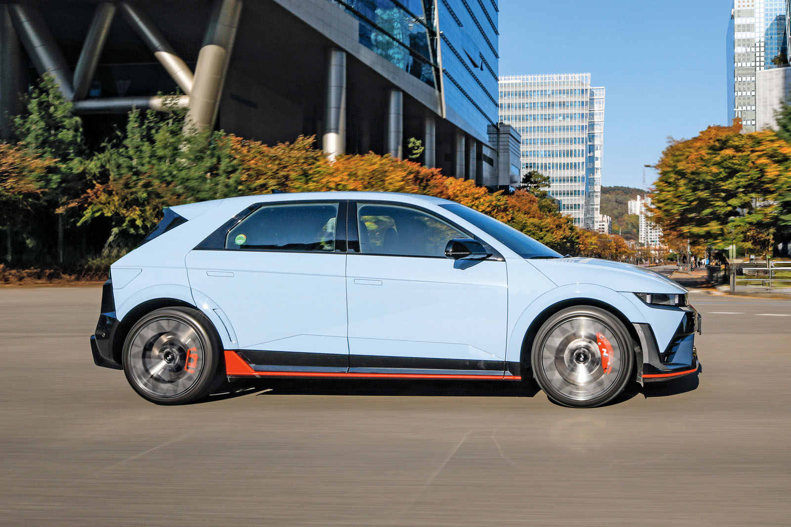 Hyundai Ioniq 5 N side tracking road