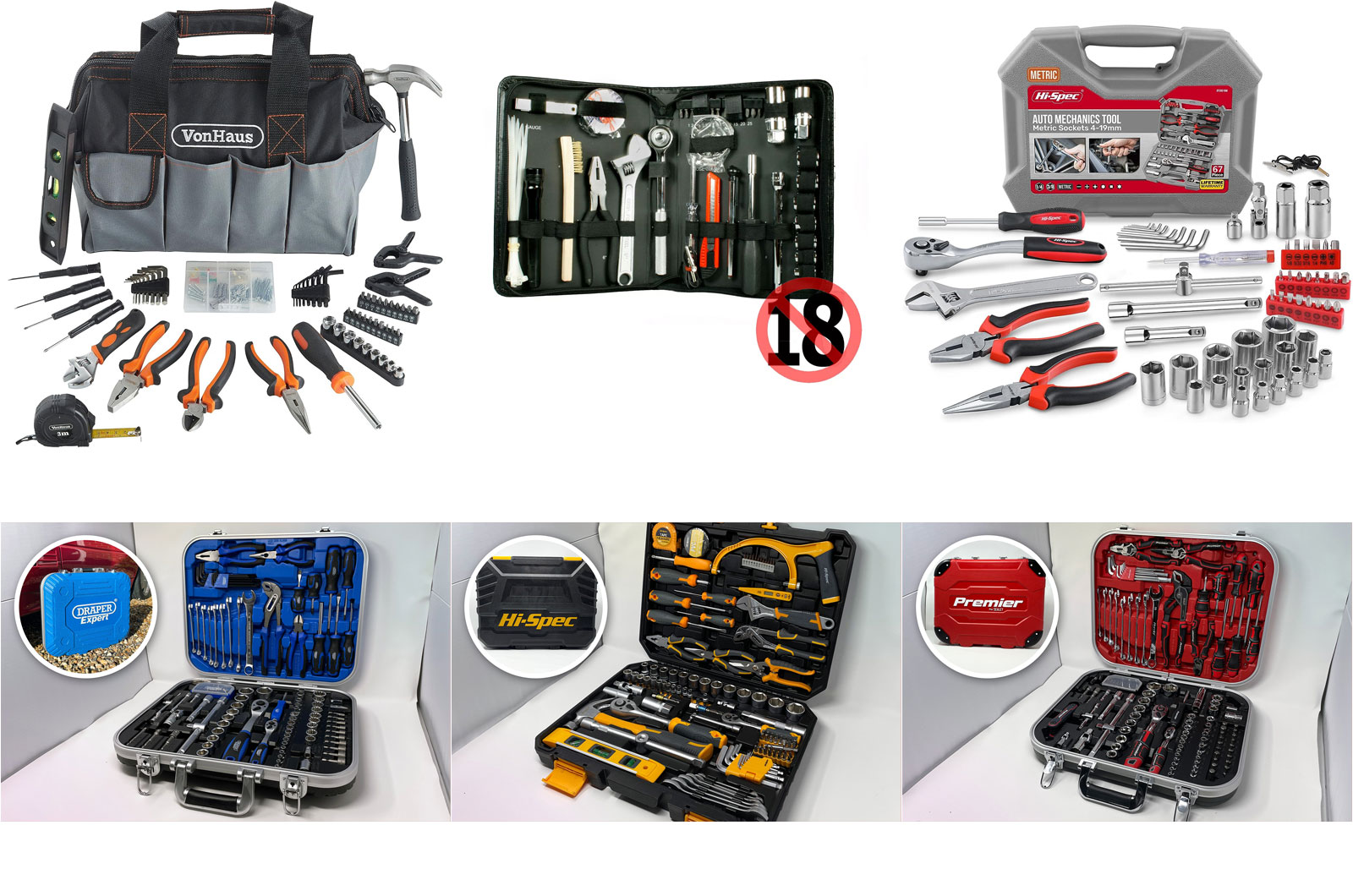 Hi-Spec Tools 67Pc Metric Auto Mechanic Tool Set, Motorcycle & Car Tool  Kit, Auto Repair Tool Set with Pliers, Screwdriver Set, Socket Kit & Tool  Box