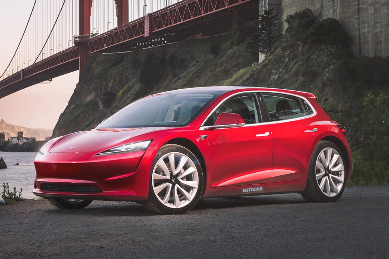 Tesla hatchback render