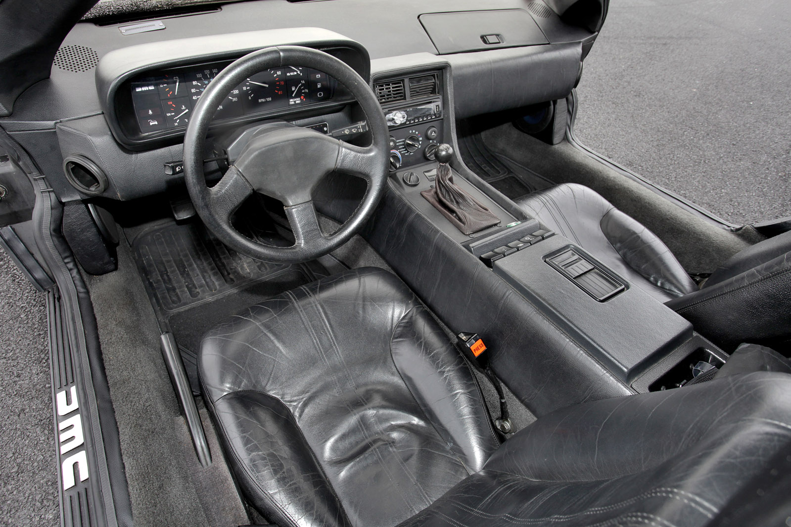 delorean black interior