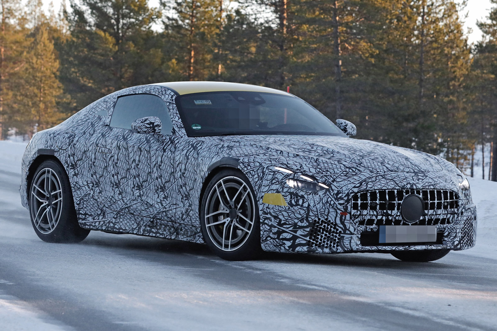 New 23 Mercedes Amg Gt Upcoming Coupe Spotted Testing Autocar