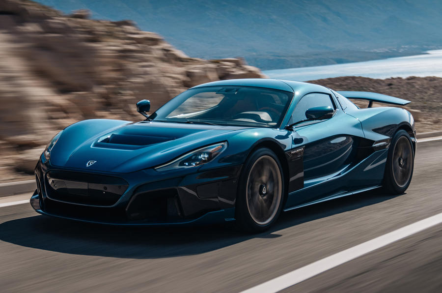 How fast is too fast for hot new EVs? 1 aria-label="99 rimac nevera 2021 official reveal tracking front 0"