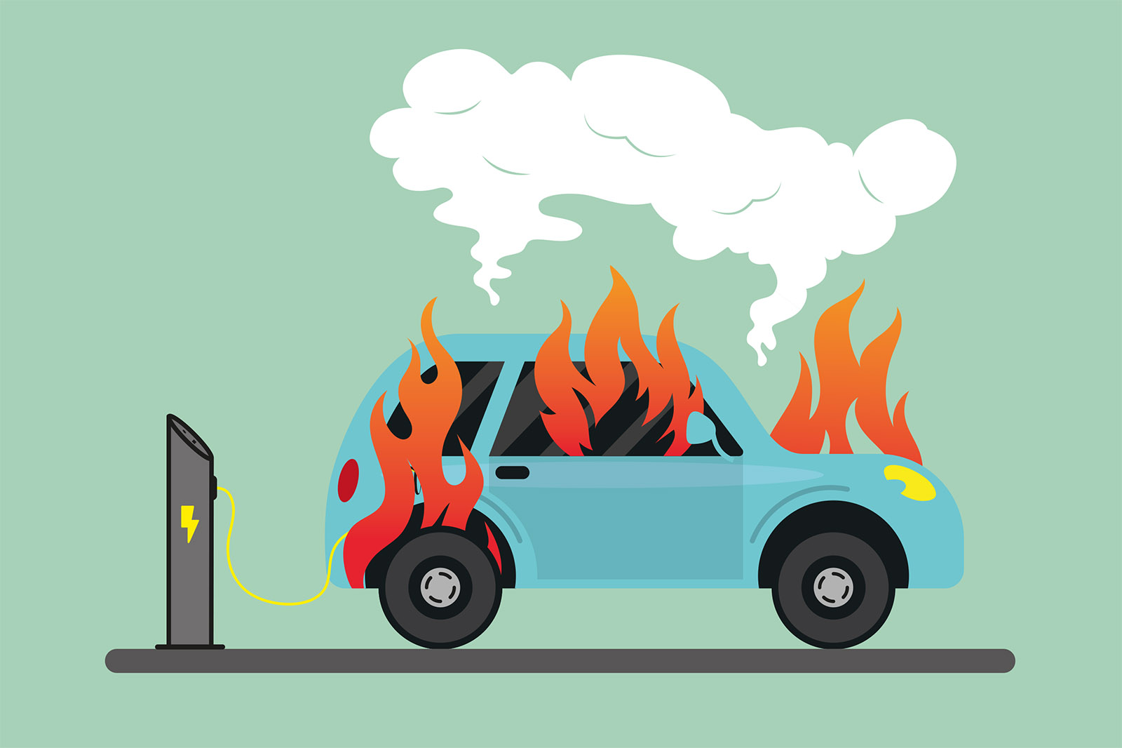Electric cars introduce new potential hazards in an accident