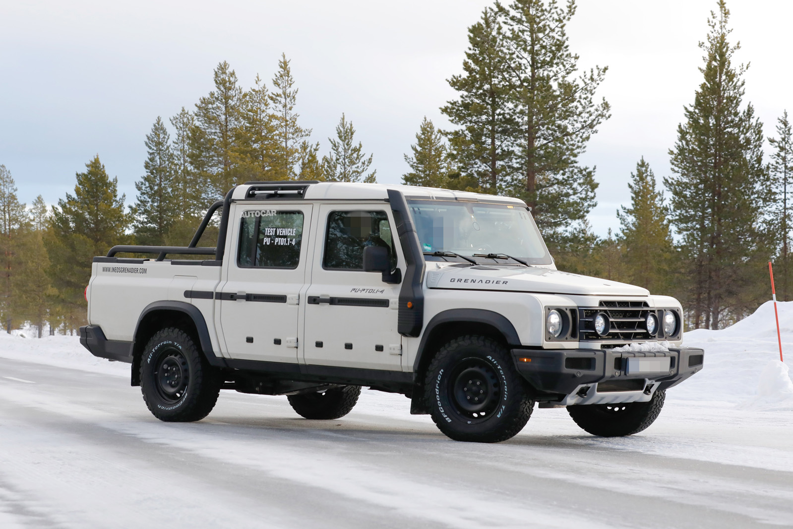 Ineos Grenadier pick-up variant noticed in near-production guise