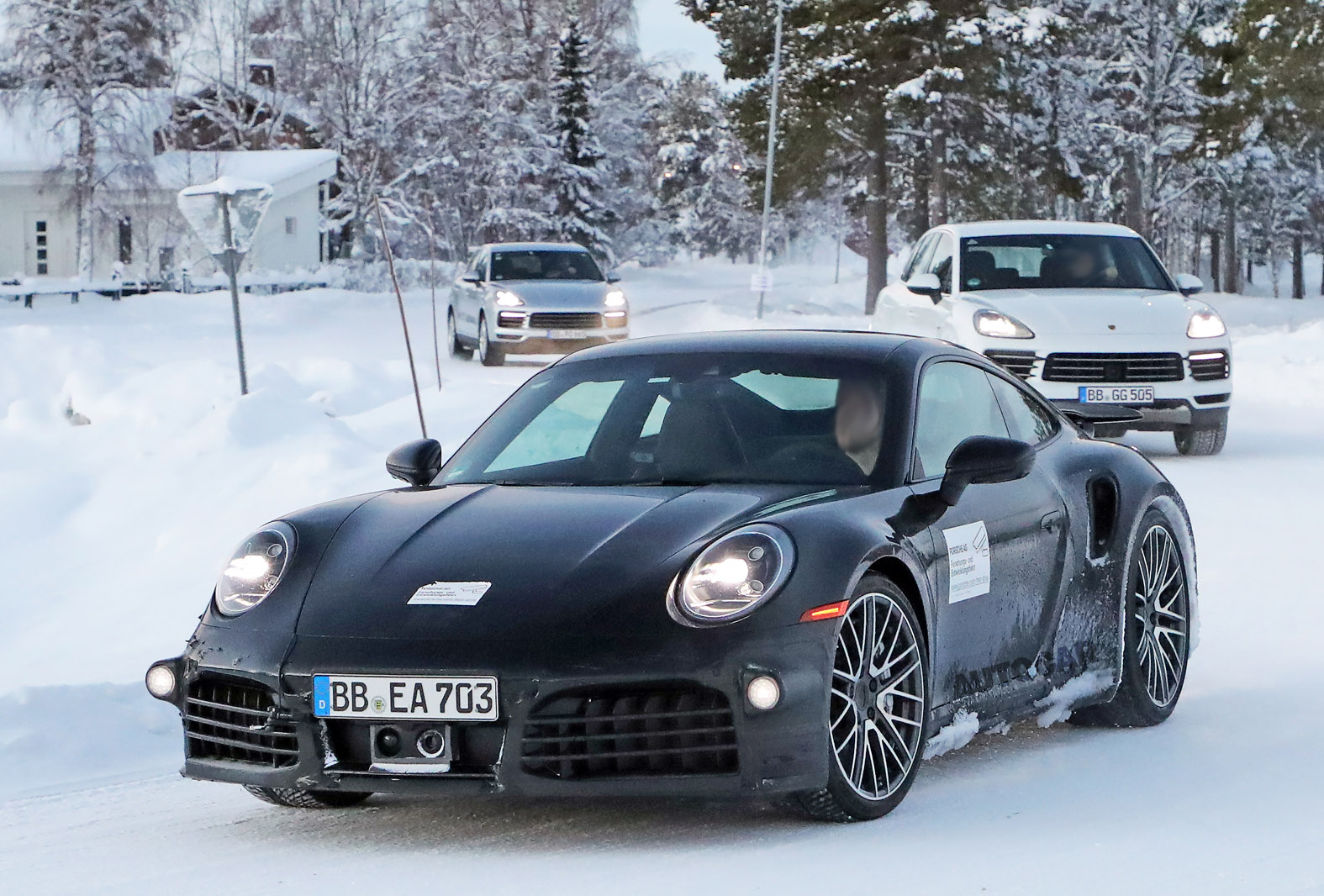 Updated 2023 Porsche 911 Turbo spotted winter testing | Autocar