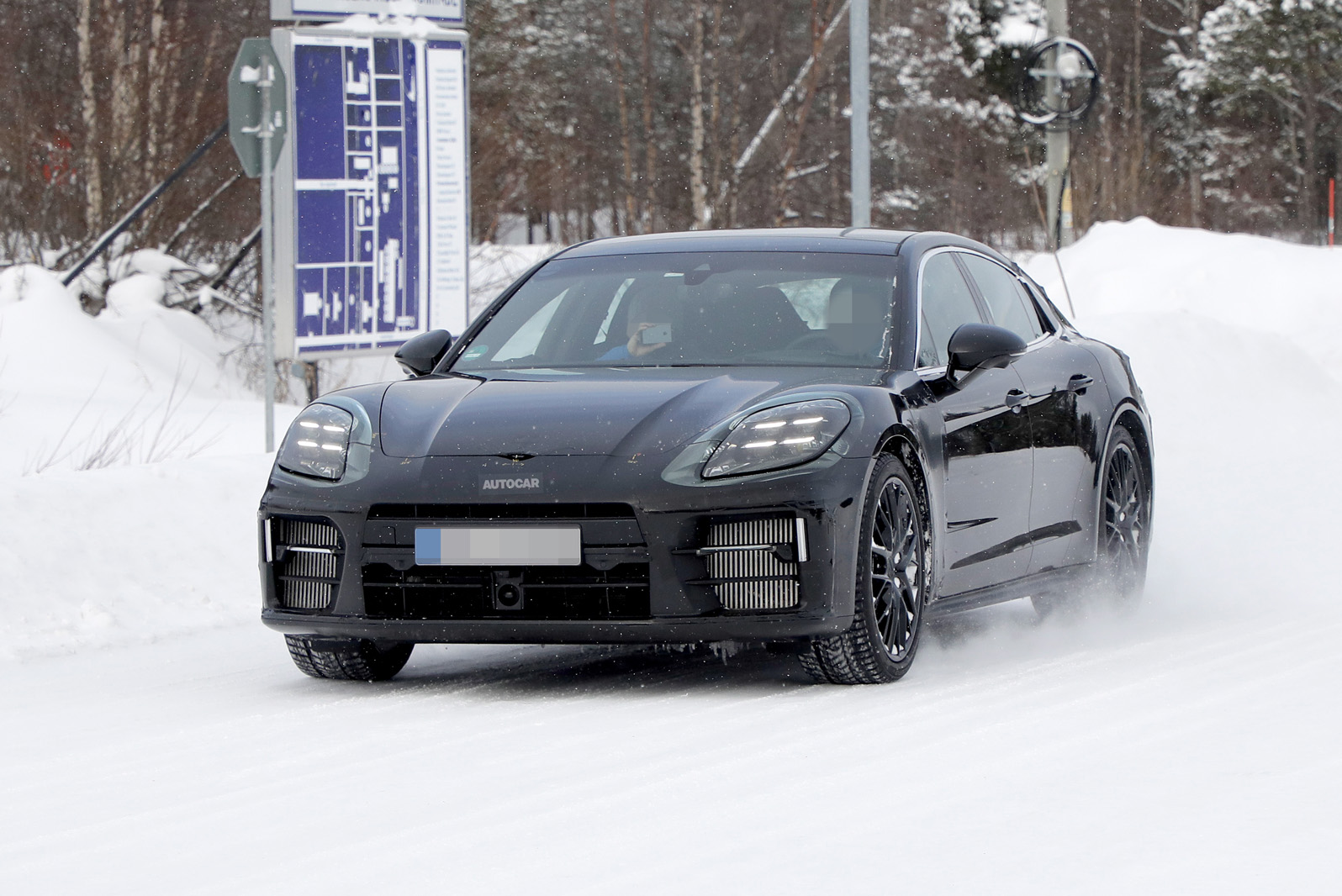 New 2023 Porsche Panamera pictured during winter tests Autocar