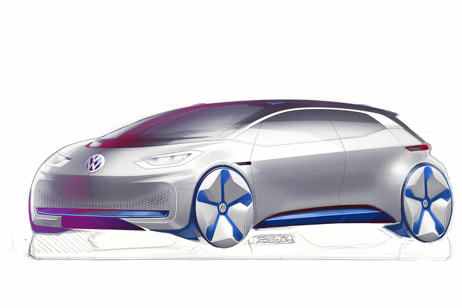 Volkswagen electric vehicle shown in new design sketches Autocar