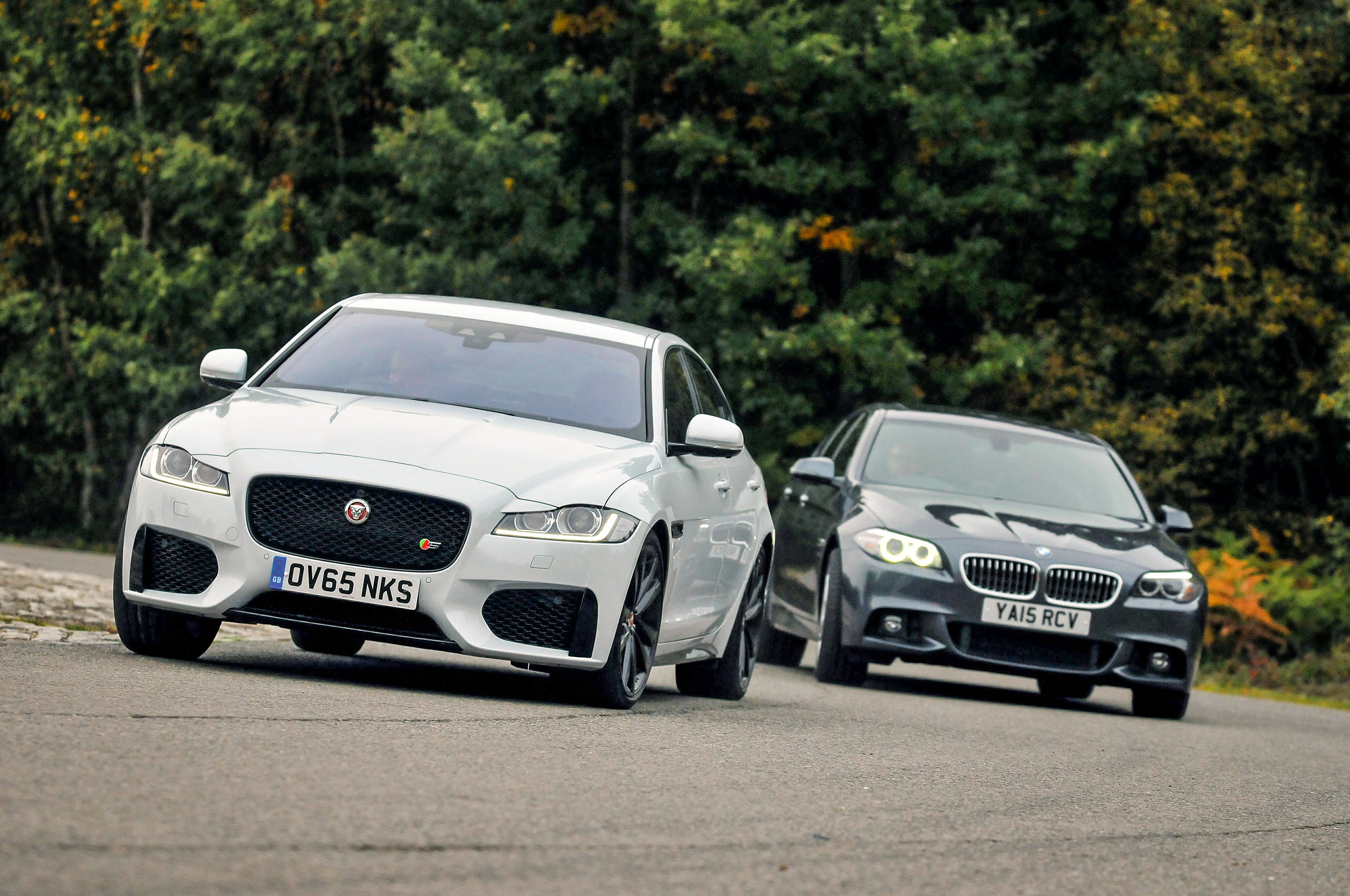 Mercedes EClass vs BMW 5Series vs Audi A6 vs Jaguar XF Shootout Review