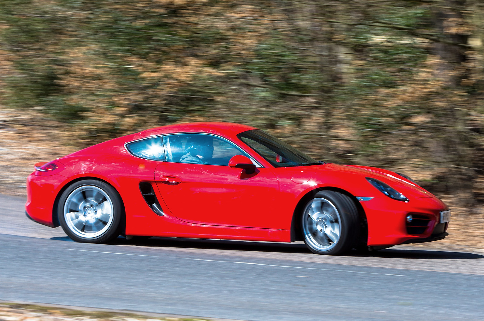 Porsche Cayman hard cornering