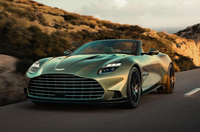 Aston Martin Vanquish Volante front quarter tracking