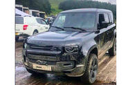 Land Rover Defender on James Bond set - front