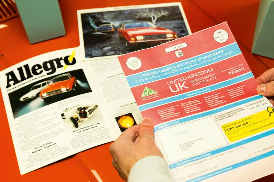 1 Austin allegro registration certificate