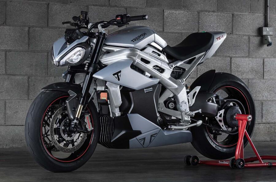 2 Triumph te1 electric motorbike 2022 front