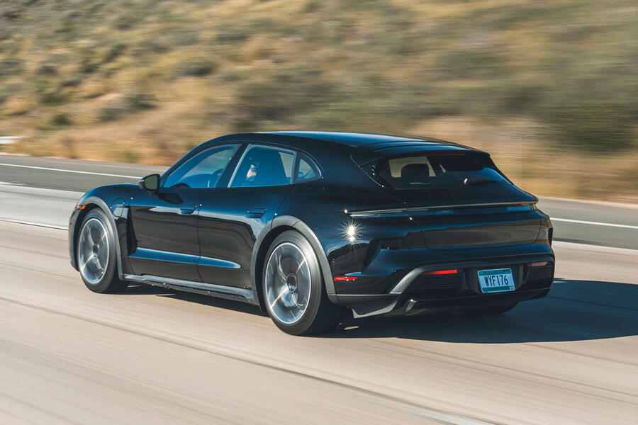 2024 Porsche Taycan prototype rear quarter tracking