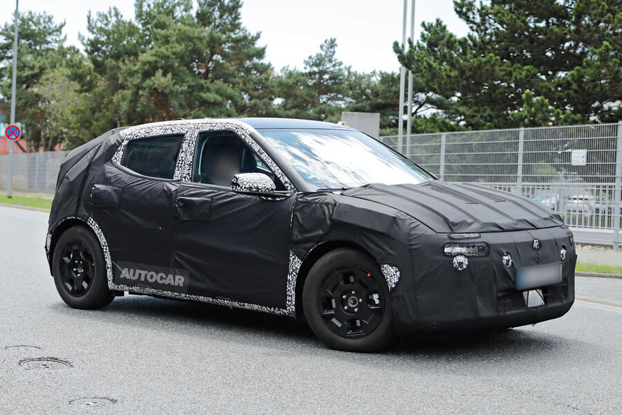 Hyundai Ioniq 2 front quarter camouflaged