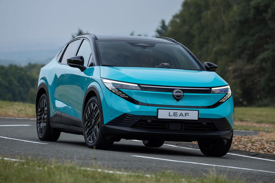 2026 Nissan Leaf – front quarter, cornering
