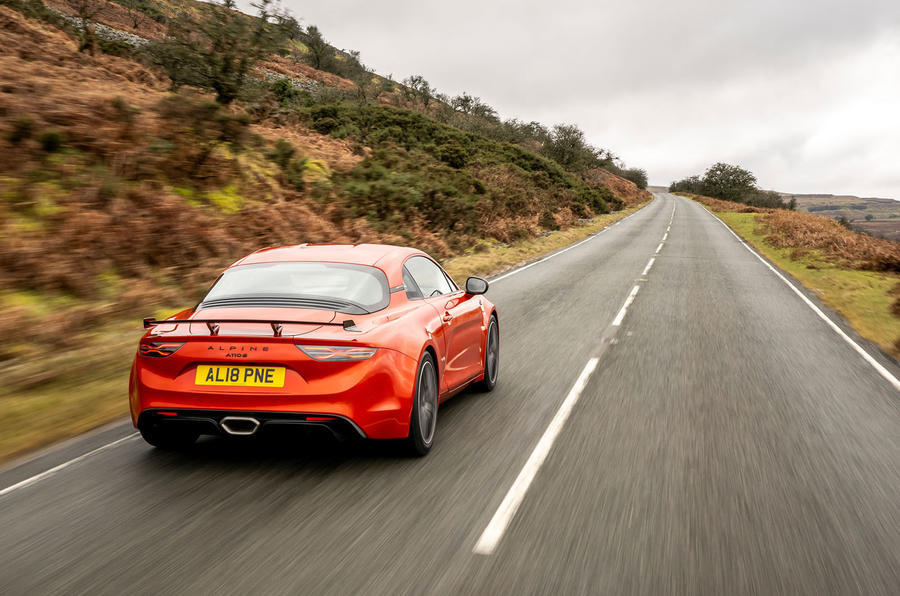 3 Alpine a110 s 2022 uk first drive review tracking rear 0