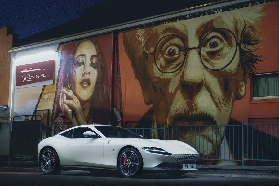 82 Ferrari roma front quarter mural