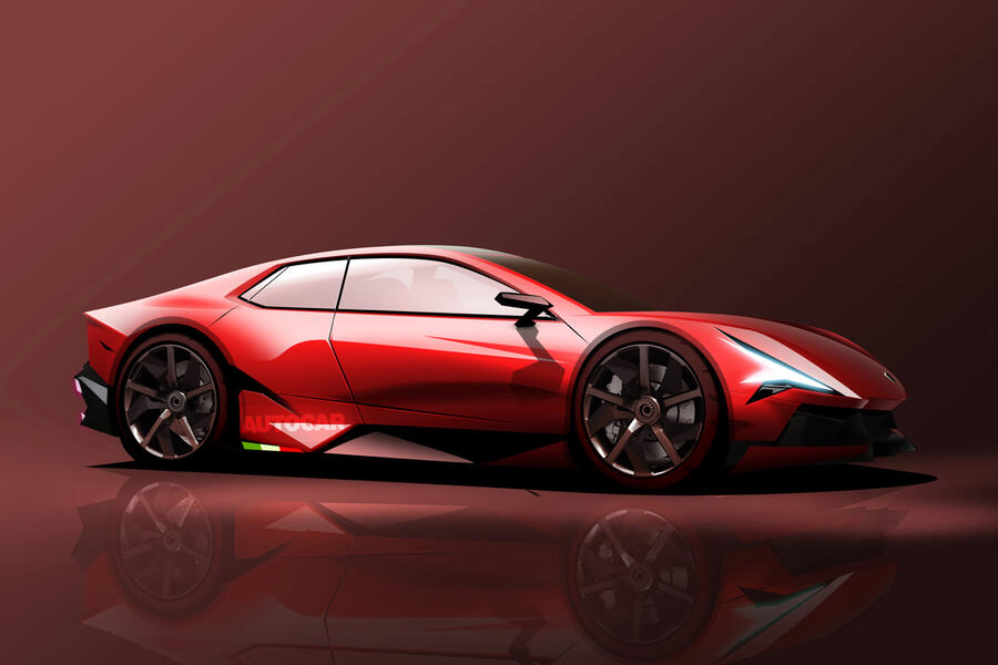 aria-label="86 winkelmann lamborghini future interview 4 door render"