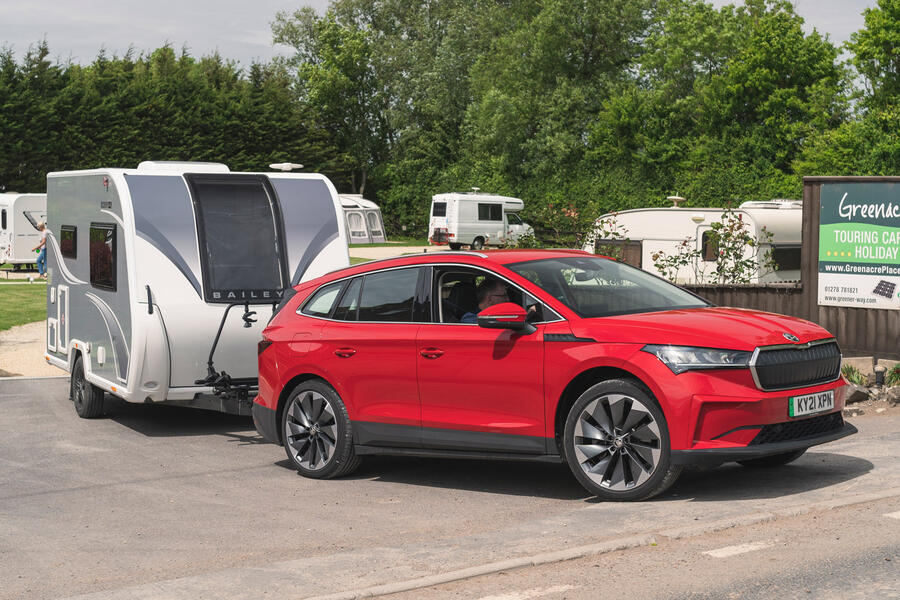 87 Skoda enyaq iv caravan front quarter