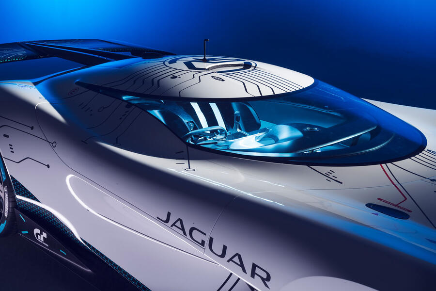 aria-label="93 jaguar vision gt concept gran turismo studio cockpit"