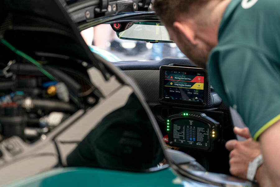 aria-label="95 aston martin valkyrie goodwood passenger ride setup"