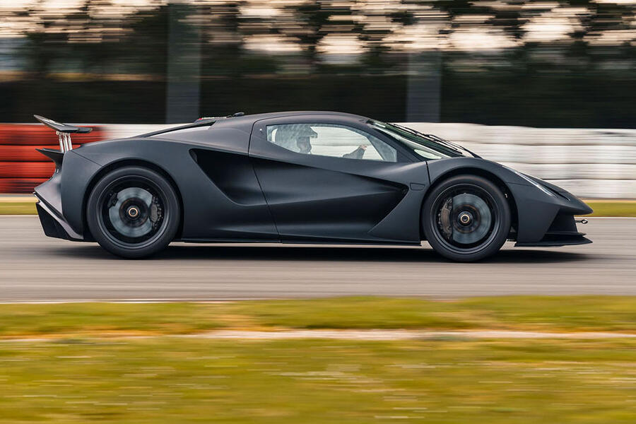 98 Lotus evija 2021 track drive hero side