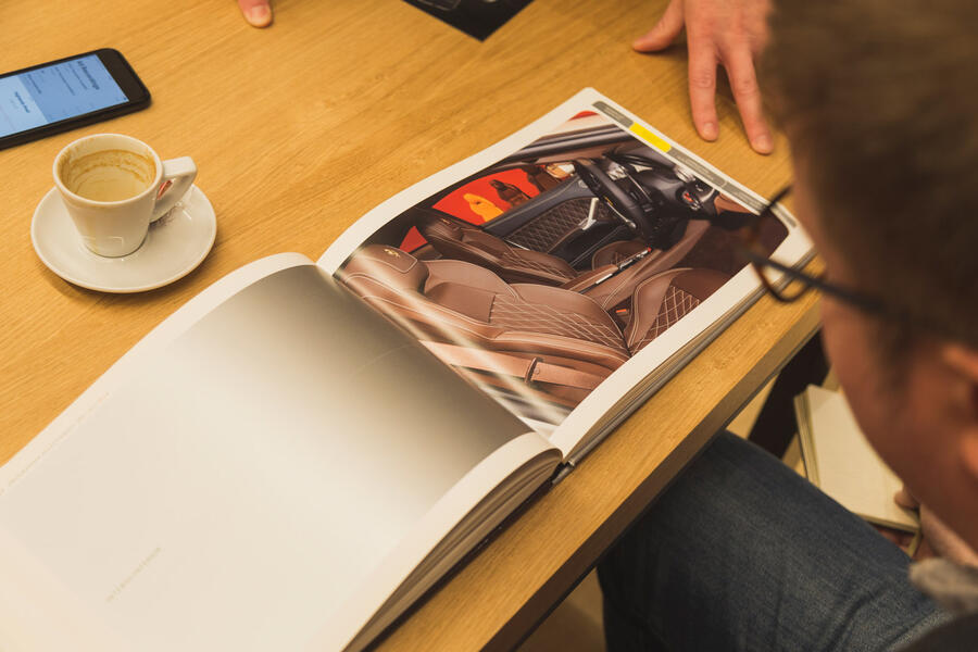 99 Ferrari bespoke spec experience 2022 interior book