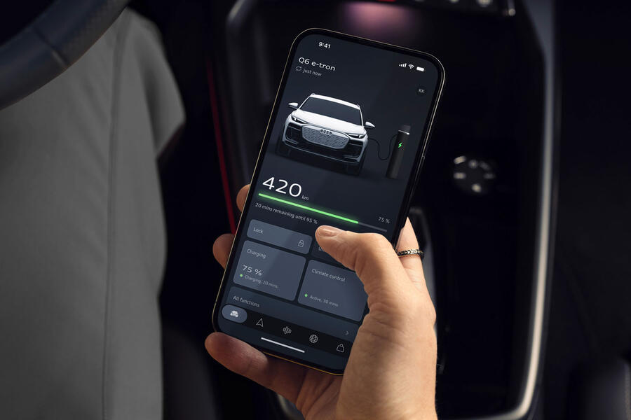 Audi Q6 E-tron charging in app