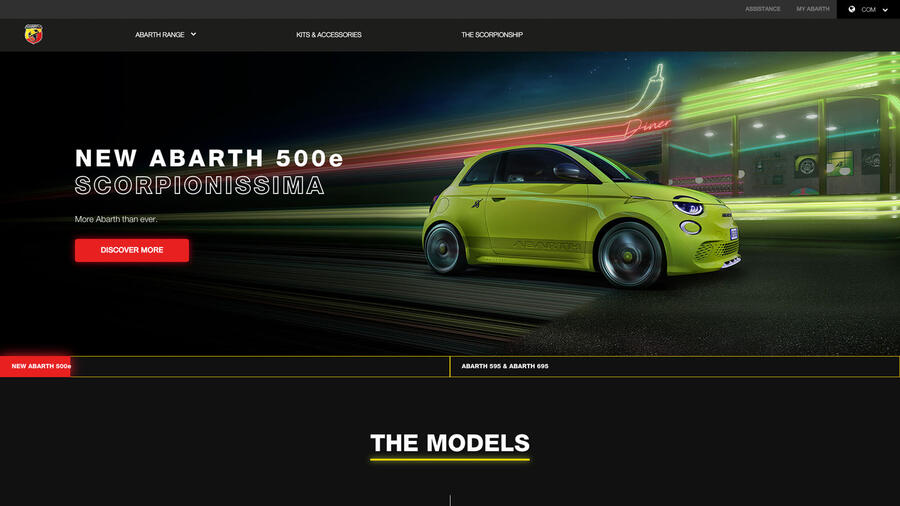 Abarth uk website homepage