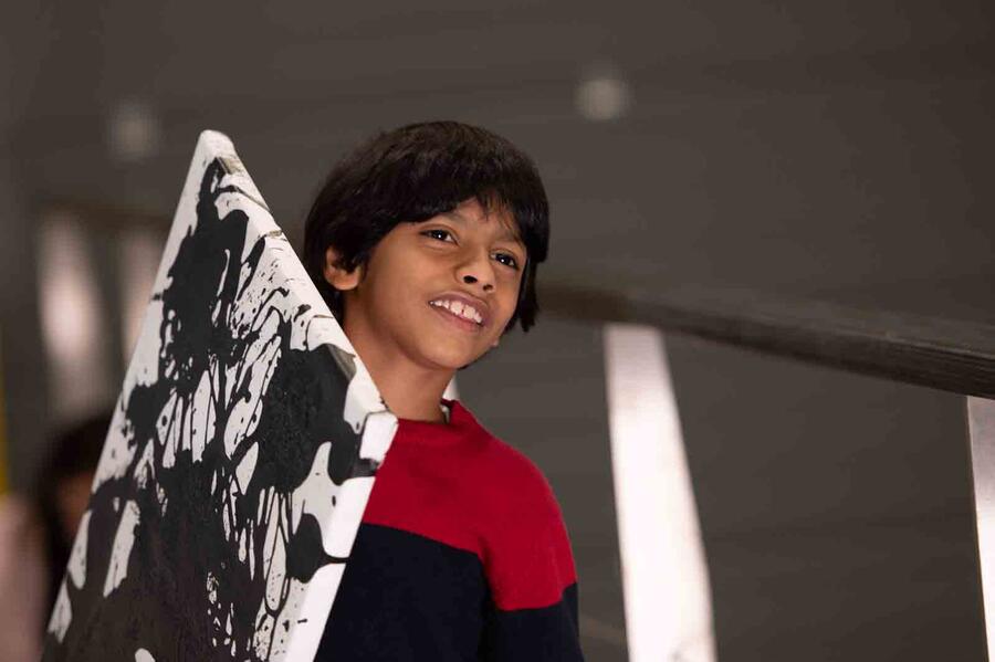 Abb robotics pixelpaint art car advait kolarkar carries his zebra utopia artwork on a canvas