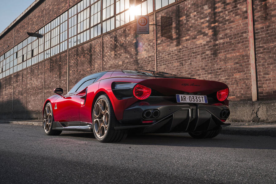 Red 2023 Alfa Romeo 33 Stradale rear quarter