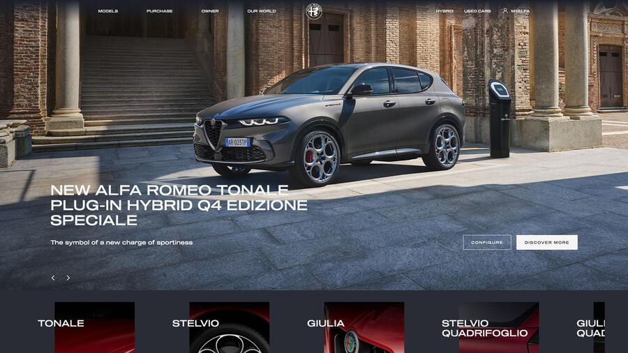 Alfa romeo uk website homepage