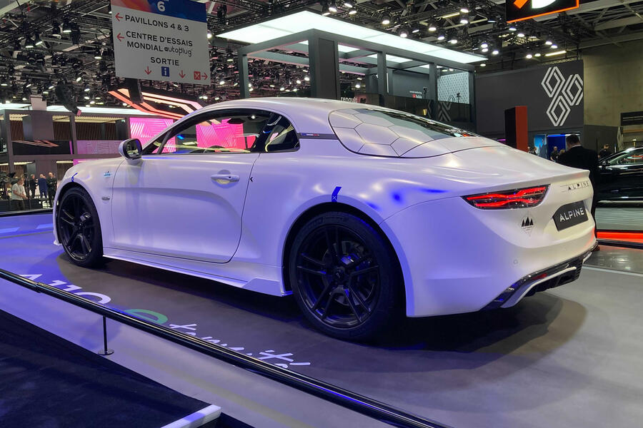 Alpine a110 e ternite 2022 rear quarter paris motor show