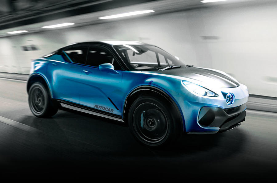Alpine GT X Over render â€“ front quarter driving